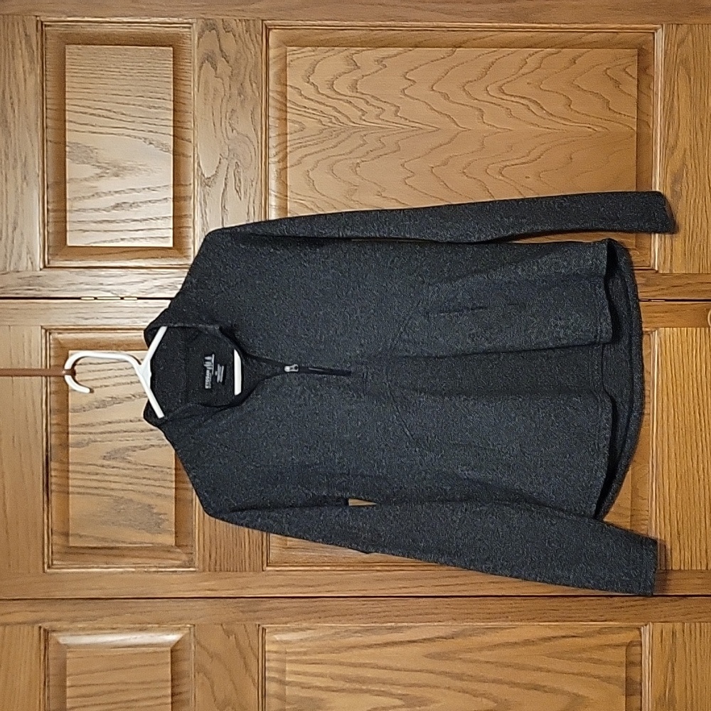 Black tweed quarter zip pullover